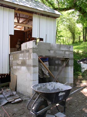 first row of hearth slab